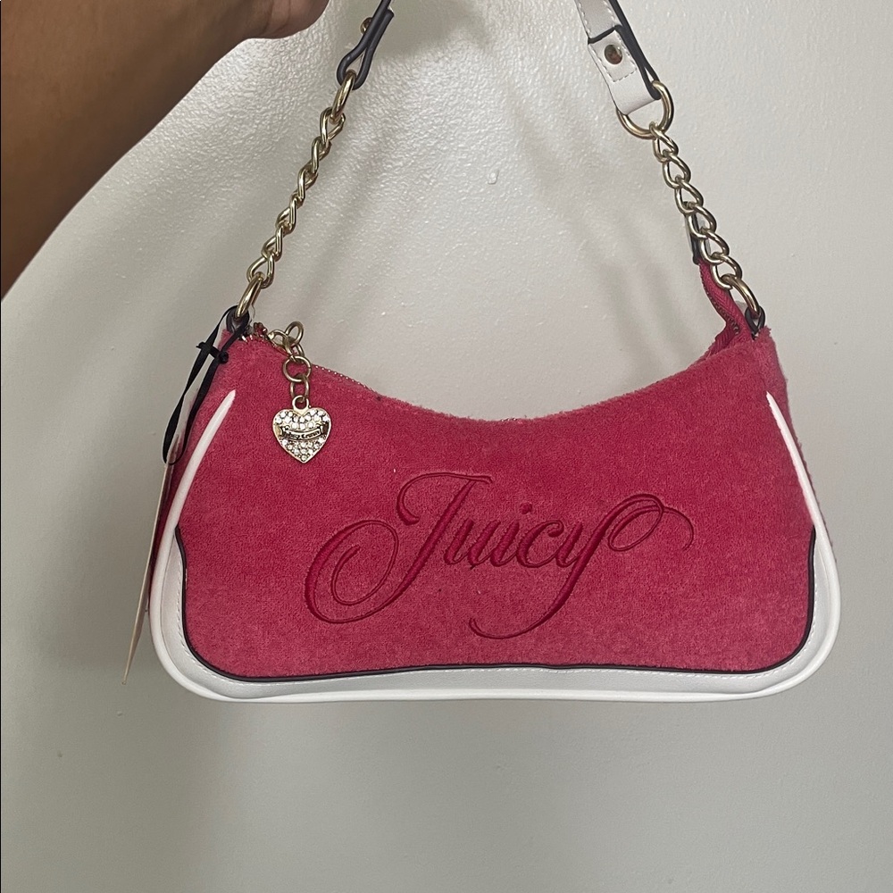 Juicy Couture Pink and White Chain Strap Bag RHTF